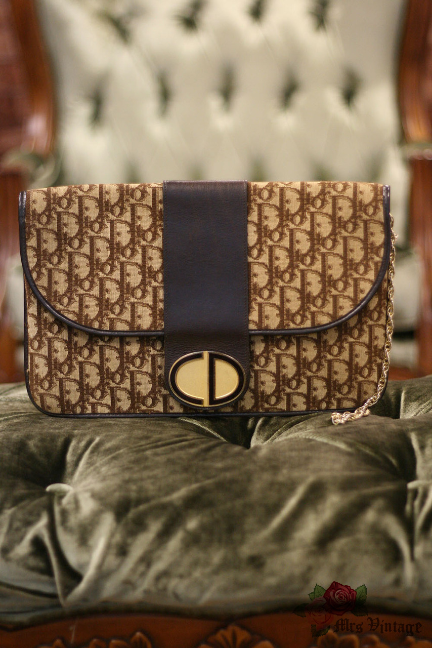 Christian Dior Vintage Brown Monogram Clutch Bag – Amarcord Vintage Fashion