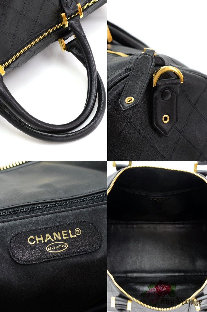 Chanel Boston Speedy Black Caviar Leather Hand Bag + Strap - Mrs Vintage -  Selling Vintage Wedding Lace Dress / Gowns & Accessories from 1920s –  1990s. And many One of a