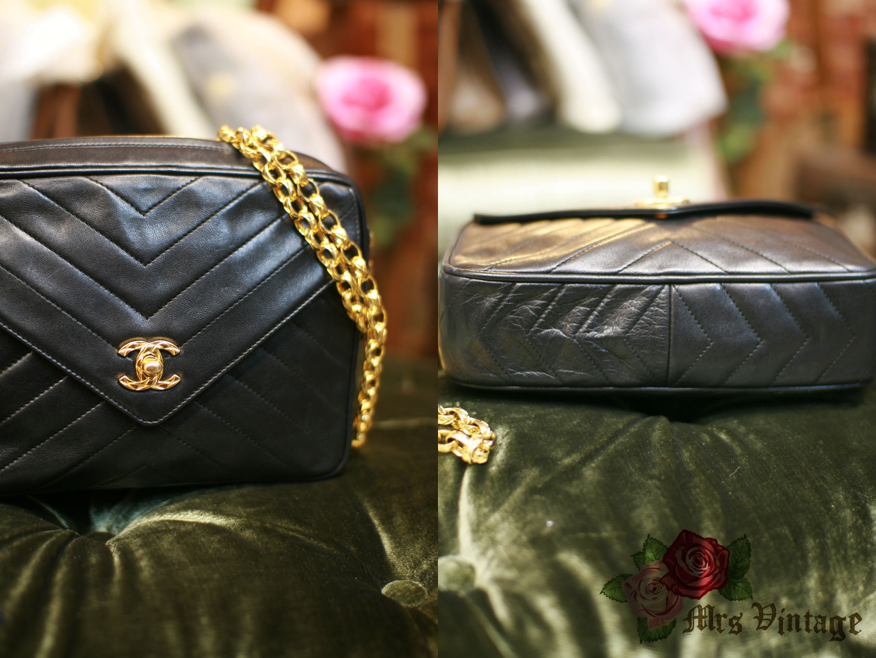 Chanel // Early 1990s Black V Stitch Bijou Crossbody Bag – VSP Consignment