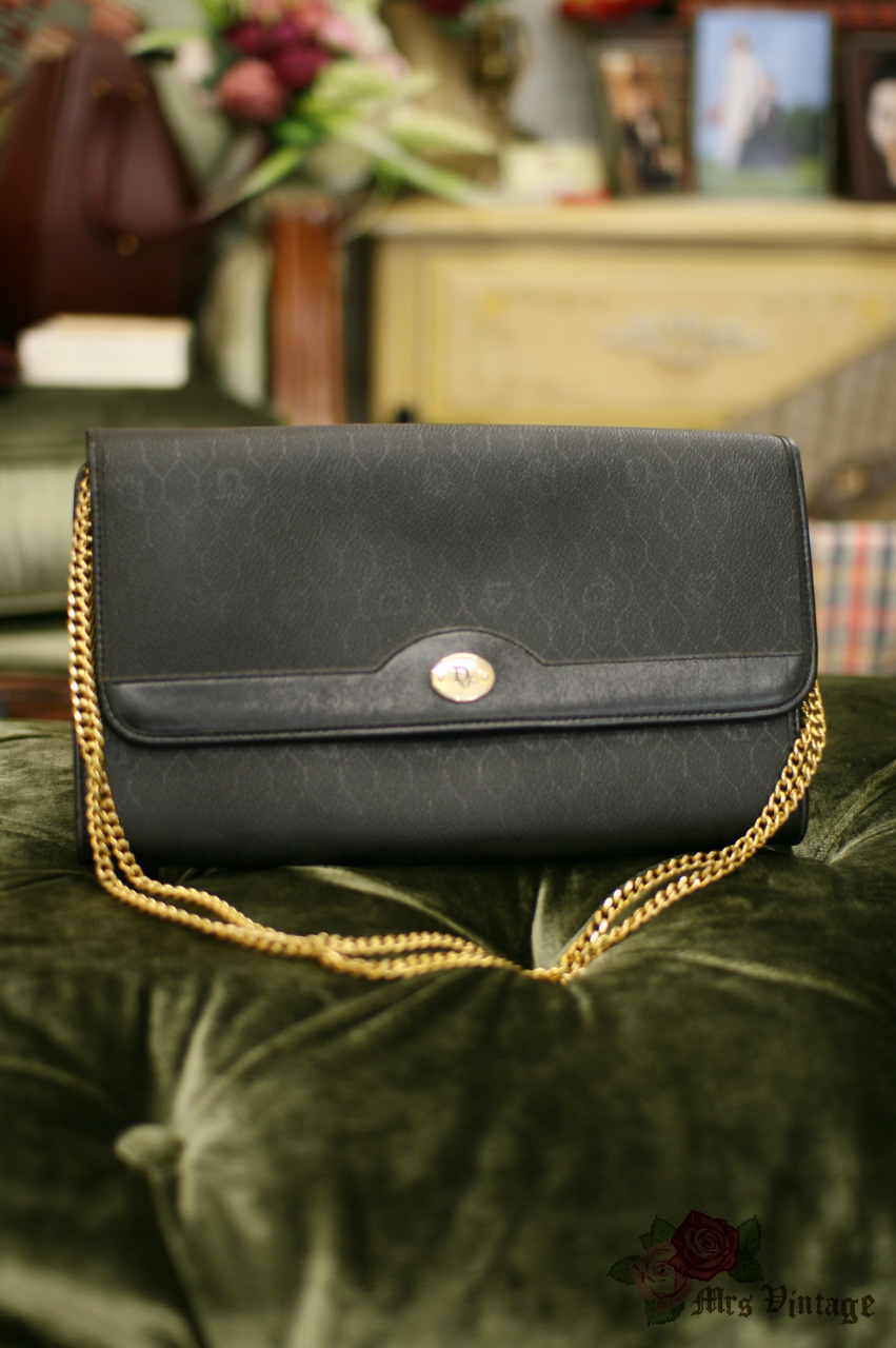 Dior, Bags, Dior Vintage Black Leather Handbag Purse